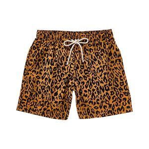 Palm Angels Mens  Cheetah Swim Short, Orange